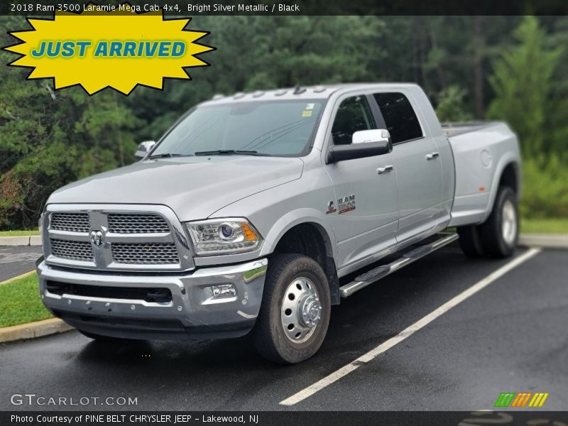Bright Silver Metallic / Black 2018 Ram 3500 Laramie Mega Cab 4x4