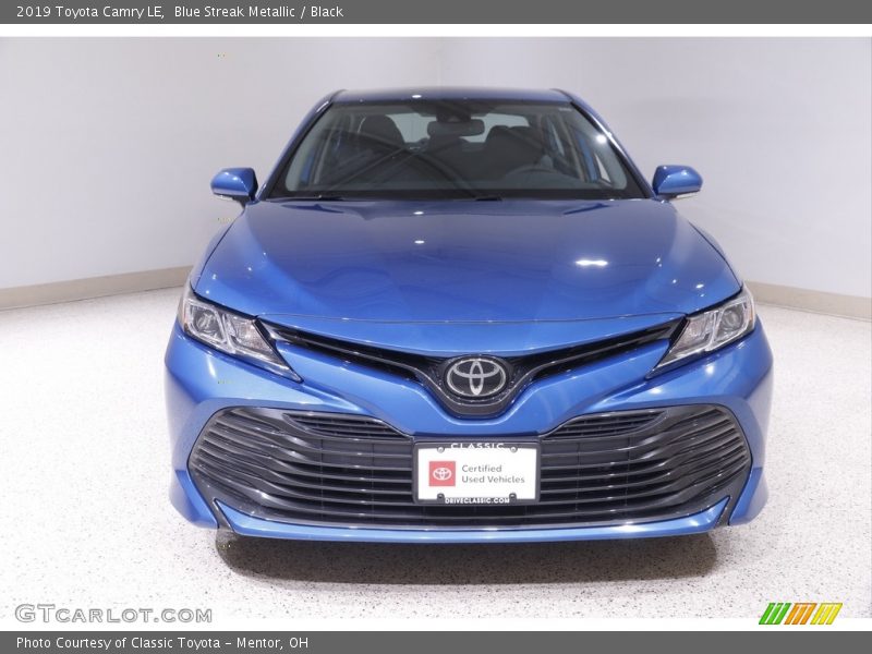 Blue Streak Metallic / Black 2019 Toyota Camry LE