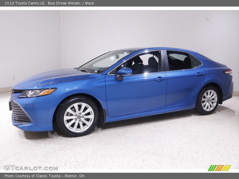Blue Streak Metallic / Black 2019 Toyota Camry LE