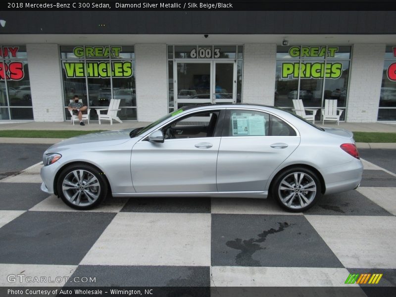 Diamond Silver Metallic / Silk Beige/Black 2018 Mercedes-Benz C 300 Sedan