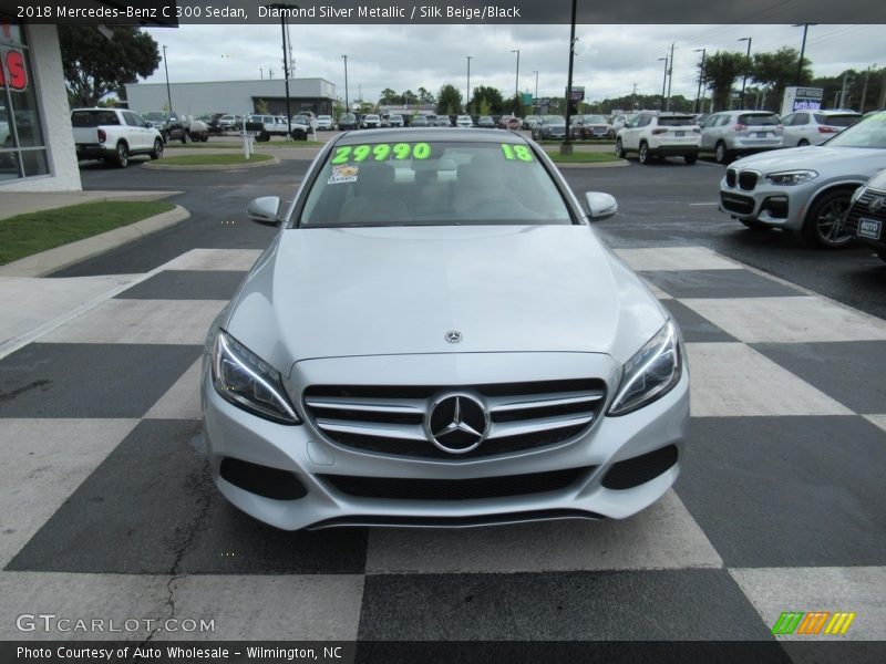 Diamond Silver Metallic / Silk Beige/Black 2018 Mercedes-Benz C 300 Sedan