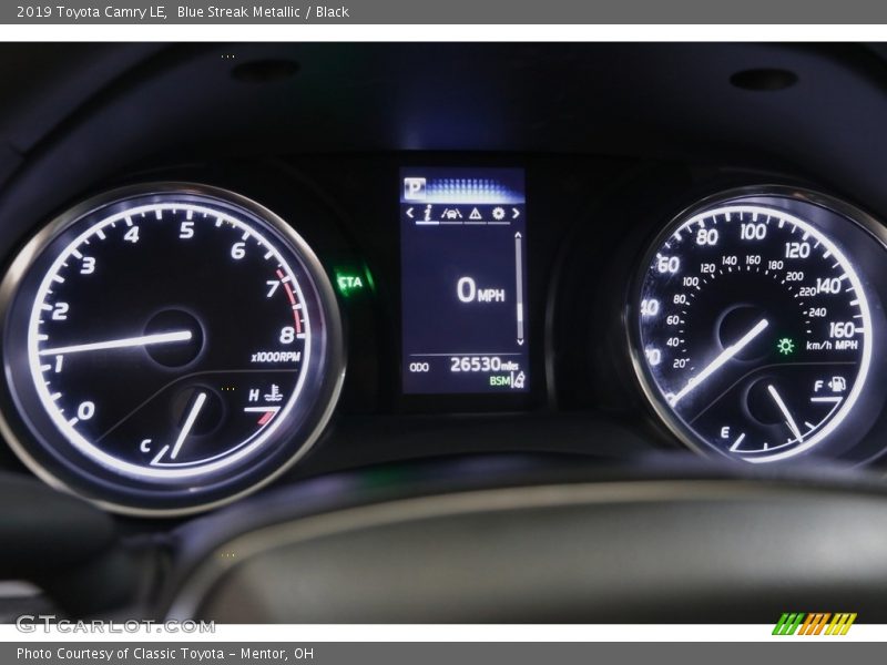 Blue Streak Metallic / Black 2019 Toyota Camry LE