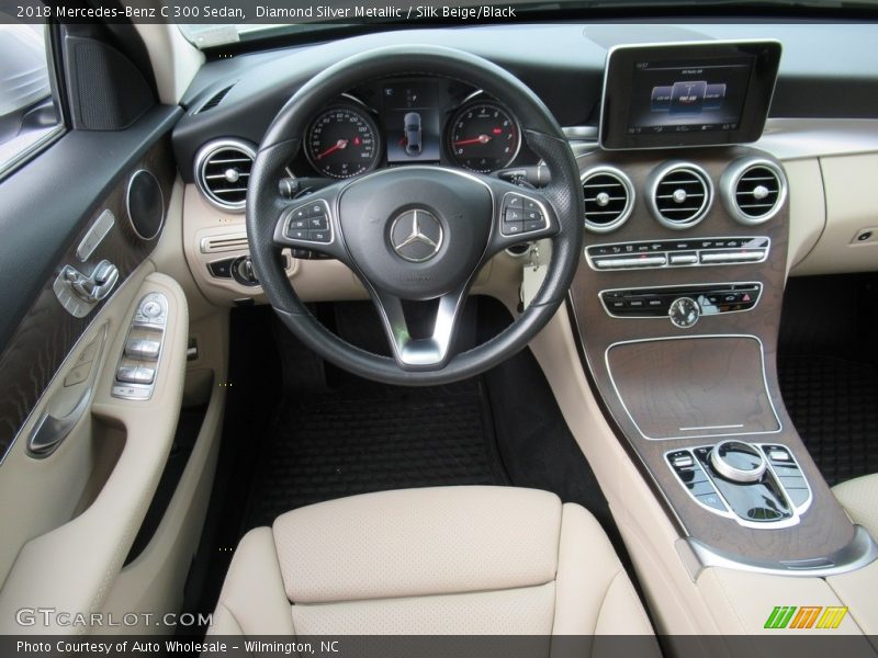 Diamond Silver Metallic / Silk Beige/Black 2018 Mercedes-Benz C 300 Sedan
