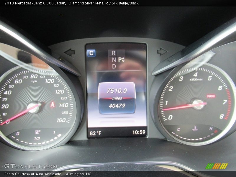 Diamond Silver Metallic / Silk Beige/Black 2018 Mercedes-Benz C 300 Sedan