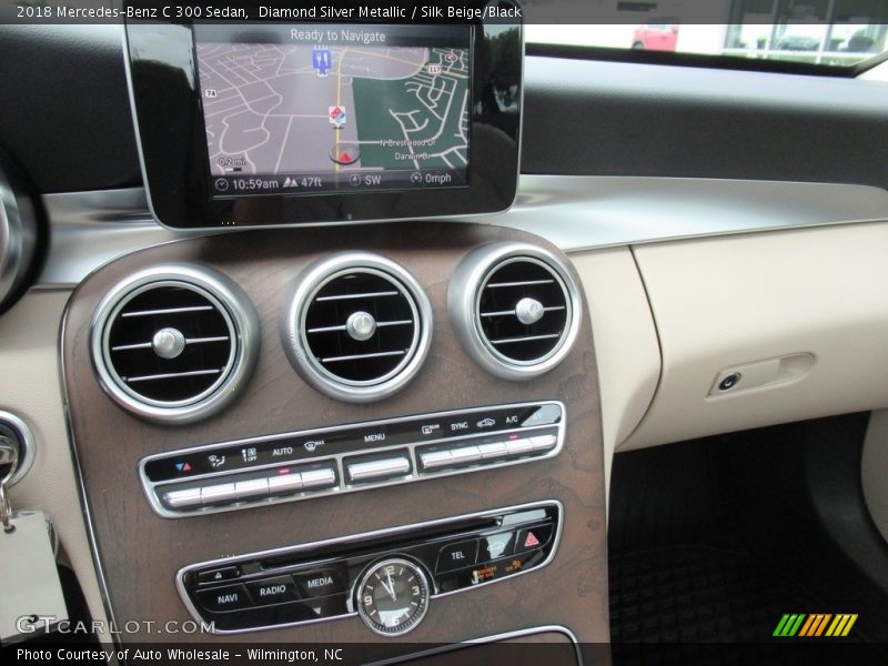 Diamond Silver Metallic / Silk Beige/Black 2018 Mercedes-Benz C 300 Sedan