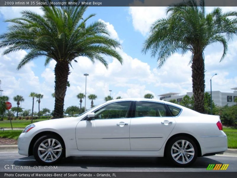 Moonlight White / Wheat Beige 2009 Infiniti M 35 Sedan