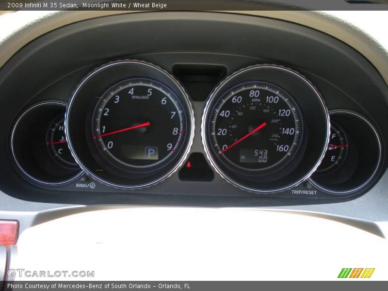 Moonlight White / Wheat Beige 2009 Infiniti M 35 Sedan