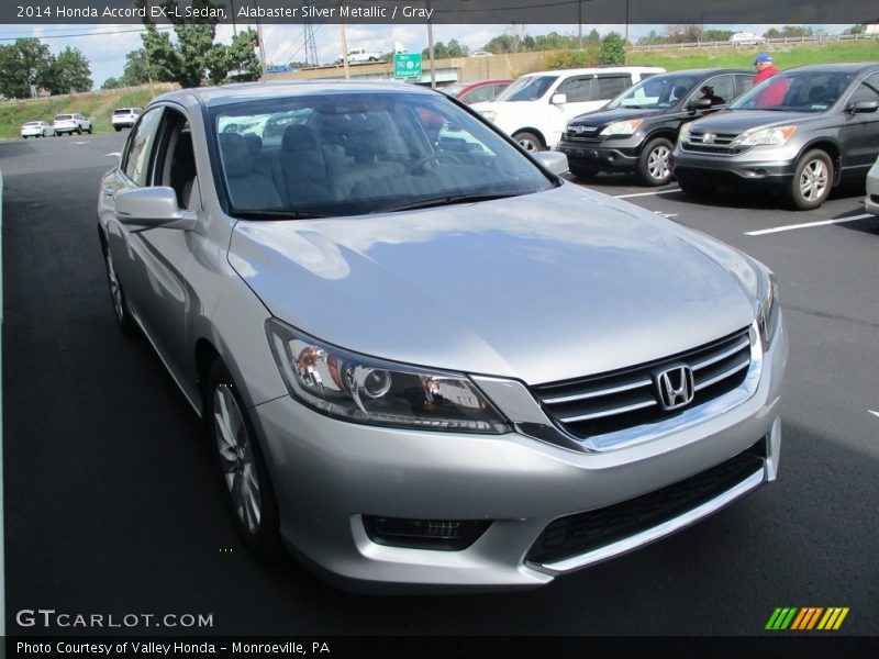 Alabaster Silver Metallic / Gray 2014 Honda Accord EX-L Sedan