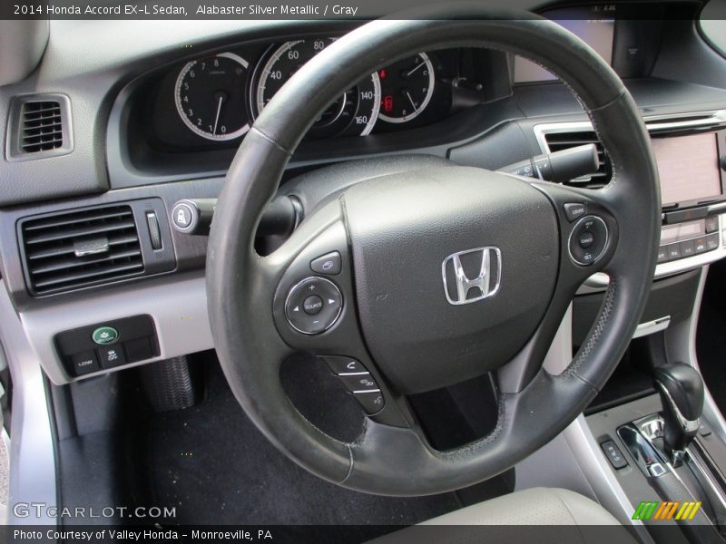 Alabaster Silver Metallic / Gray 2014 Honda Accord EX-L Sedan