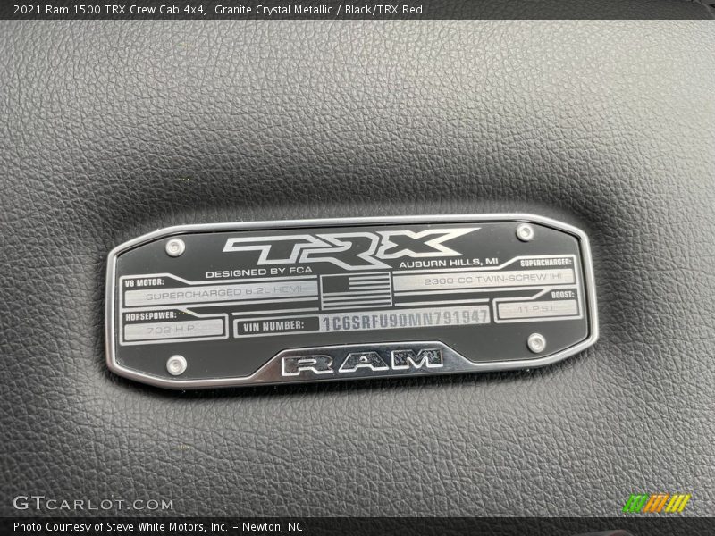 Info Tag of 2021 1500 TRX Crew Cab 4x4