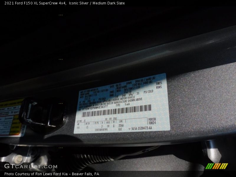 Iconic Silver / Medium Dark Slate 2021 Ford F150 XL SuperCrew 4x4