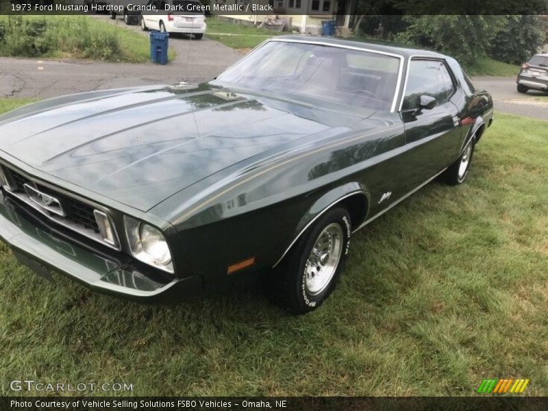 Dark Green Metallic / Black 1973 Ford Mustang Hardtop Grande