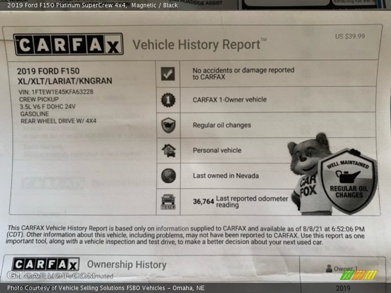 Magnetic / Black 2019 Ford F150 Platinum SuperCrew 4x4