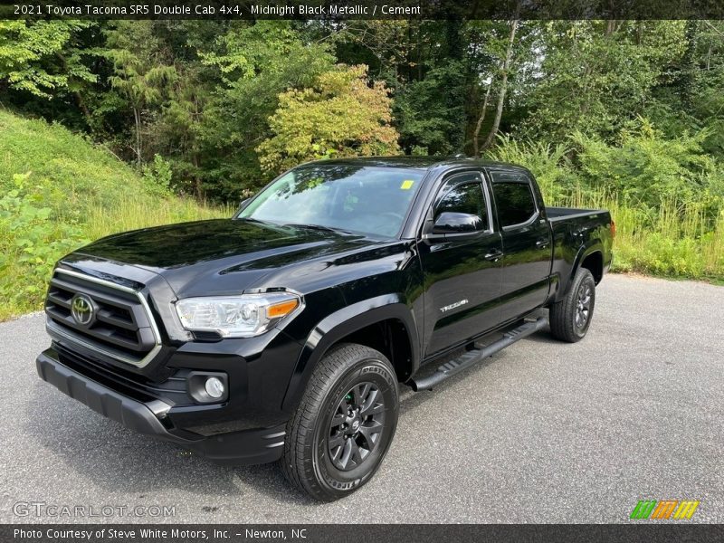 Midnight Black Metallic / Cement 2021 Toyota Tacoma SR5 Double Cab 4x4