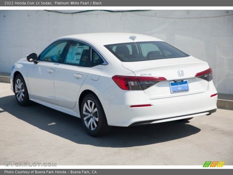 Platinum White Pearl / Black 2022 Honda Civic LX Sedan