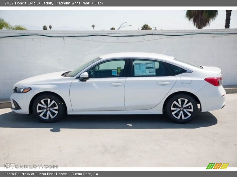 Platinum White Pearl / Black 2022 Honda Civic LX Sedan