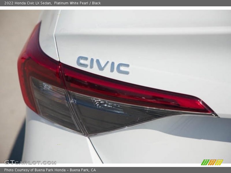 Platinum White Pearl / Black 2022 Honda Civic LX Sedan