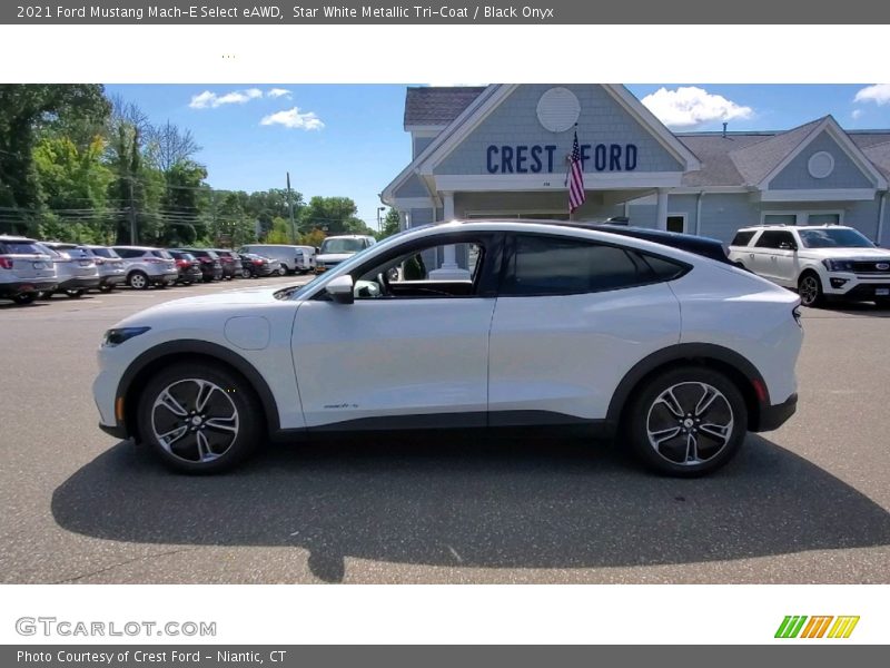 Star White Metallic Tri-Coat / Black Onyx 2021 Ford Mustang Mach-E Select eAWD