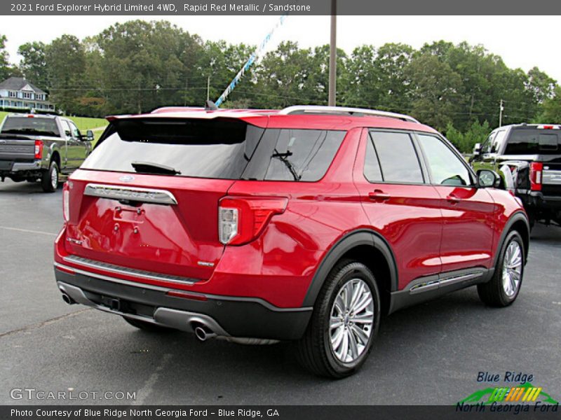 Rapid Red Metallic / Sandstone 2021 Ford Explorer Hybrid Limited 4WD