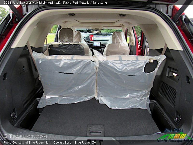 Rapid Red Metallic / Sandstone 2021 Ford Explorer Hybrid Limited 4WD