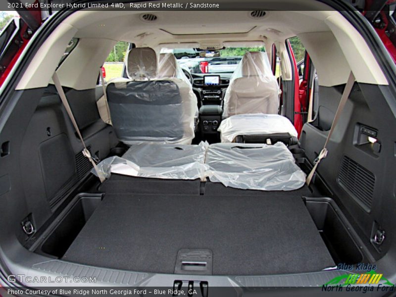 Rapid Red Metallic / Sandstone 2021 Ford Explorer Hybrid Limited 4WD