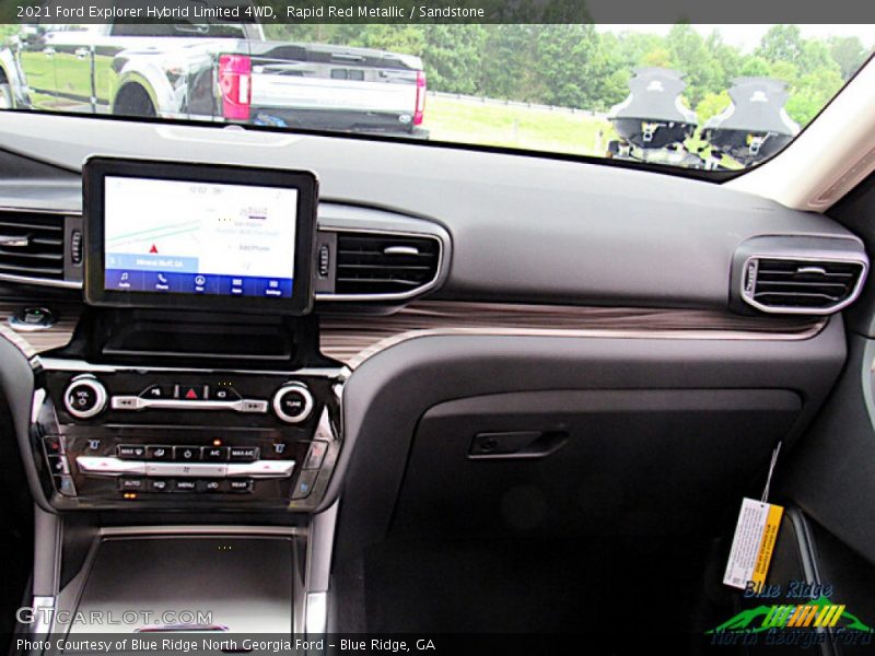 Rapid Red Metallic / Sandstone 2021 Ford Explorer Hybrid Limited 4WD