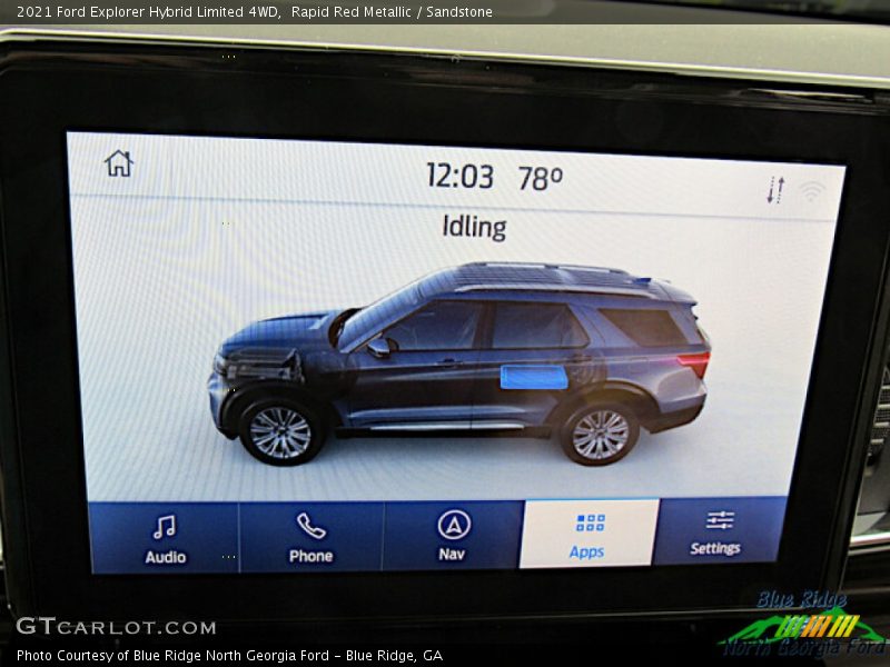 Rapid Red Metallic / Sandstone 2021 Ford Explorer Hybrid Limited 4WD