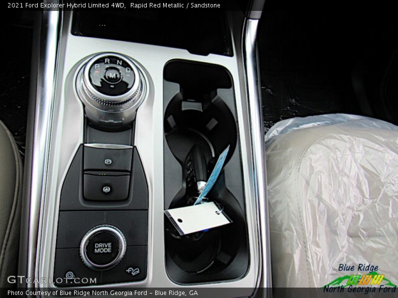 Rapid Red Metallic / Sandstone 2021 Ford Explorer Hybrid Limited 4WD