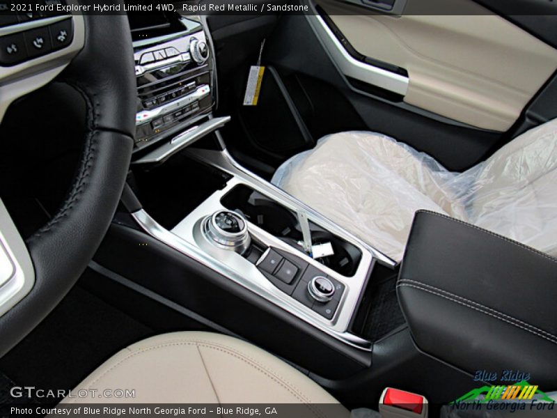 Rapid Red Metallic / Sandstone 2021 Ford Explorer Hybrid Limited 4WD