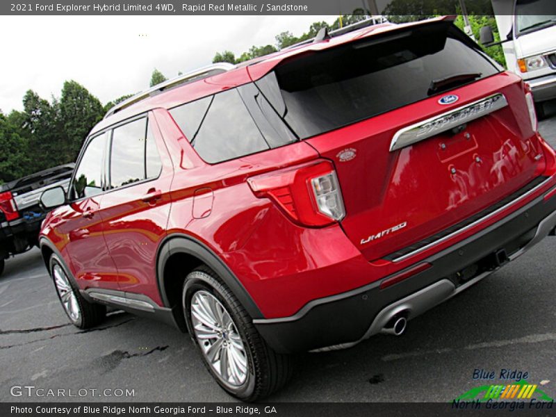 Rapid Red Metallic / Sandstone 2021 Ford Explorer Hybrid Limited 4WD