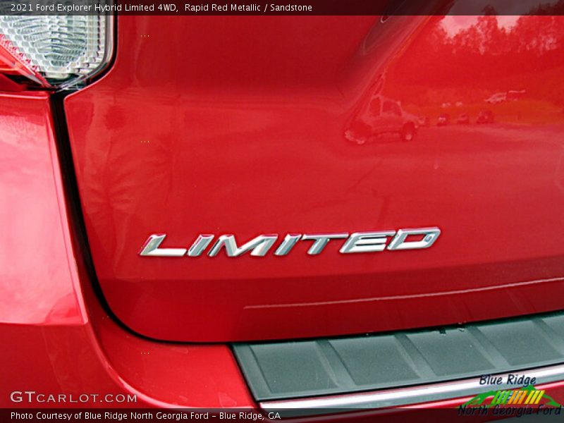 Rapid Red Metallic / Sandstone 2021 Ford Explorer Hybrid Limited 4WD