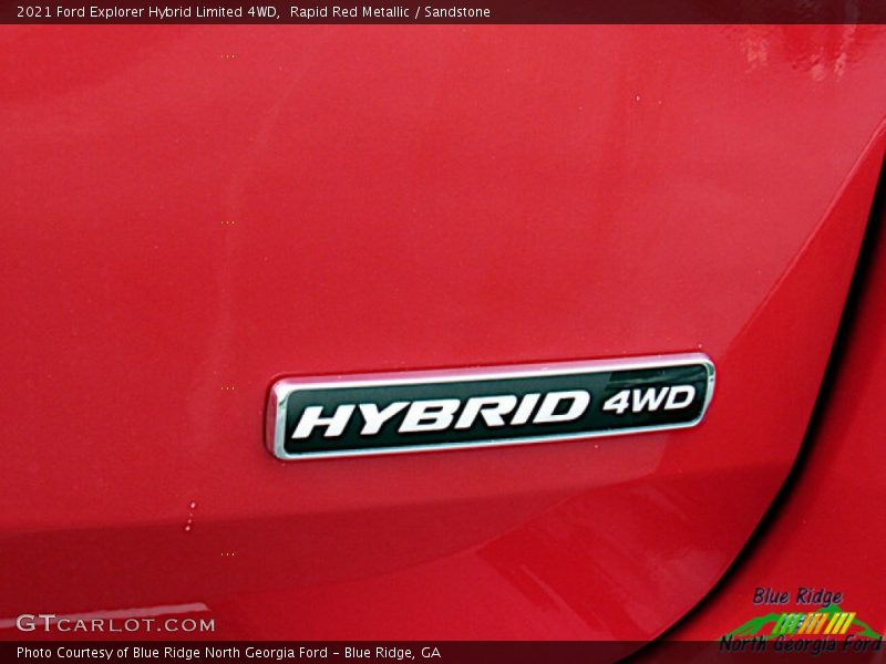 Rapid Red Metallic / Sandstone 2021 Ford Explorer Hybrid Limited 4WD