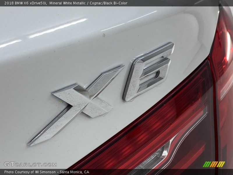 Mineral White Metallic / Cognac/Black Bi-Color 2018 BMW X6 xDrive50i