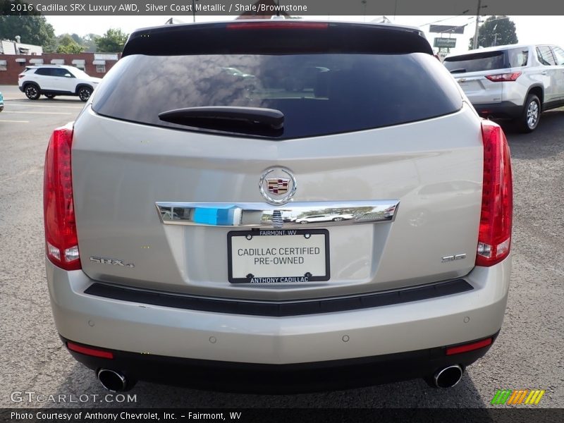 Silver Coast Metallic / Shale/Brownstone 2016 Cadillac SRX Luxury AWD