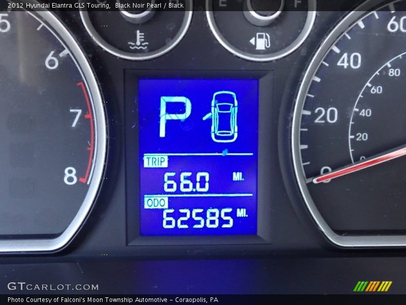 Black Noir Pearl / Black 2012 Hyundai Elantra GLS Touring
