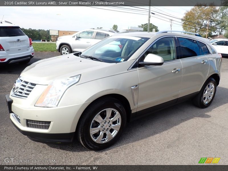 Silver Coast Metallic / Shale/Brownstone 2016 Cadillac SRX Luxury AWD