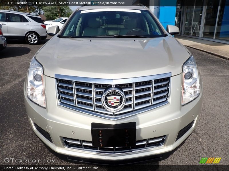 Silver Coast Metallic / Shale/Brownstone 2016 Cadillac SRX Luxury AWD