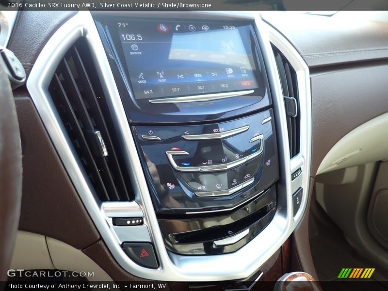Silver Coast Metallic / Shale/Brownstone 2016 Cadillac SRX Luxury AWD
