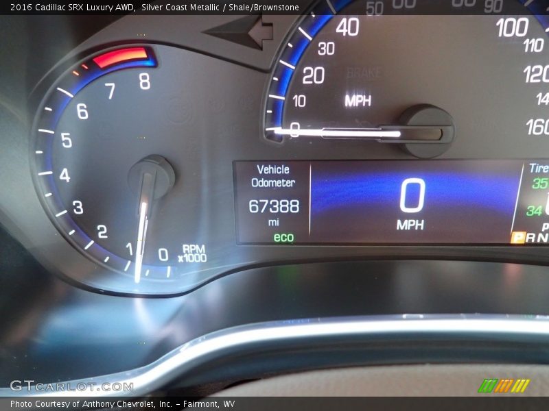 Silver Coast Metallic / Shale/Brownstone 2016 Cadillac SRX Luxury AWD