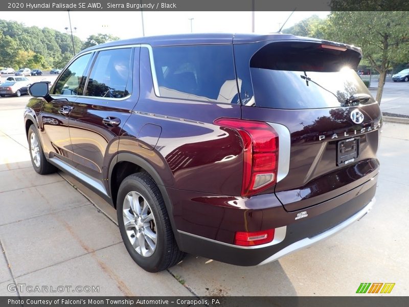 Sierra Burgundy / Black 2020 Hyundai Palisade SE AWD