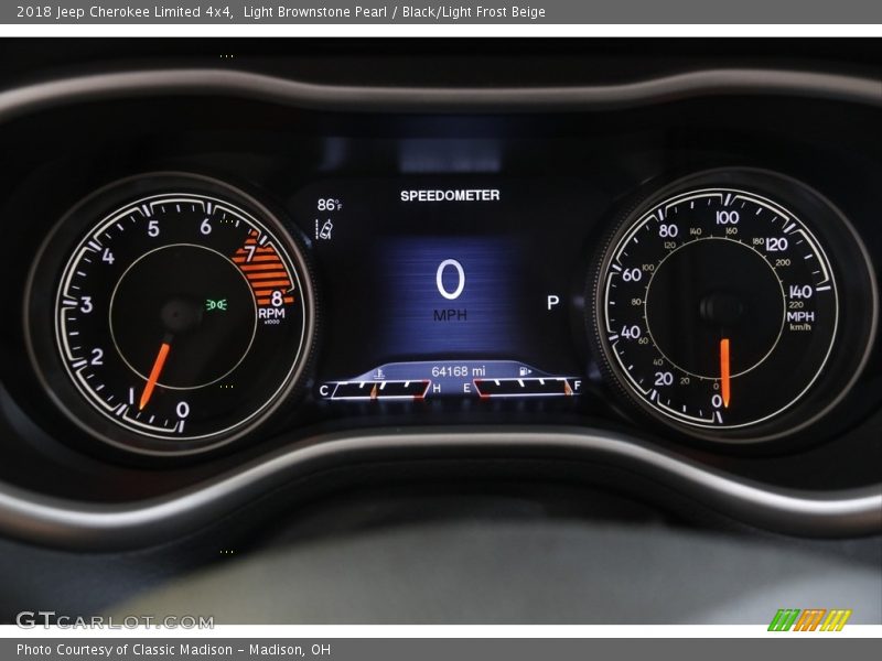 Light Brownstone Pearl / Black/Light Frost Beige 2018 Jeep Cherokee Limited 4x4