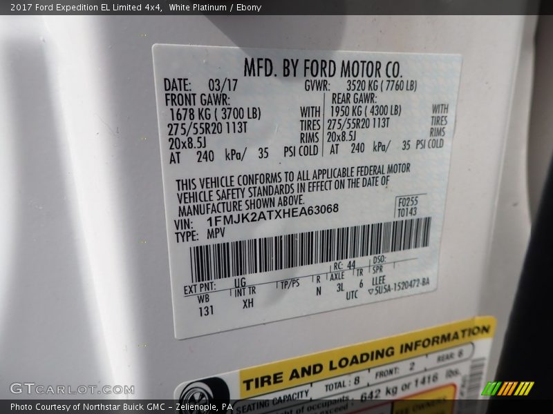 White Platinum / Ebony 2017 Ford Expedition EL Limited 4x4