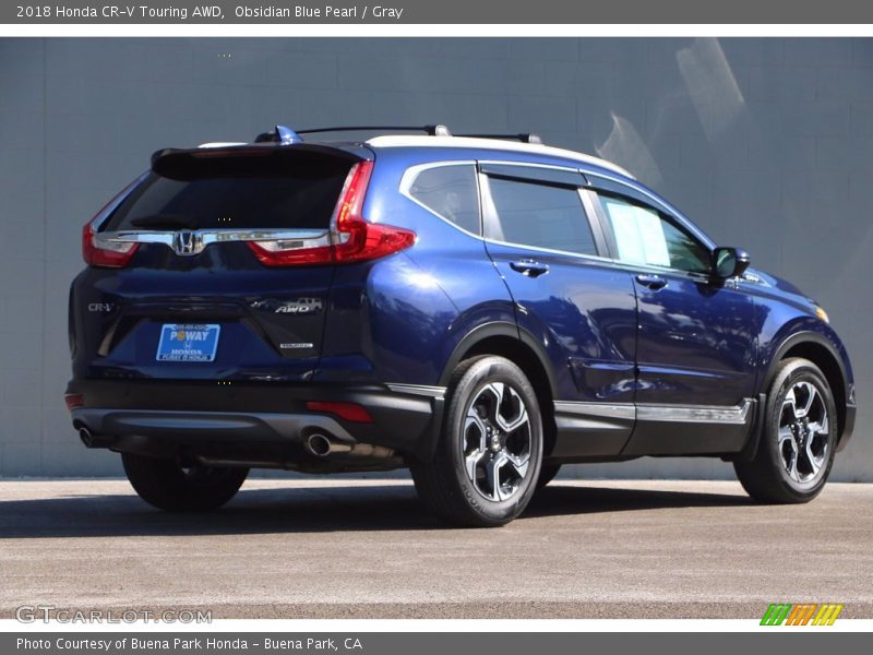 Obsidian Blue Pearl / Gray 2018 Honda CR-V Touring AWD