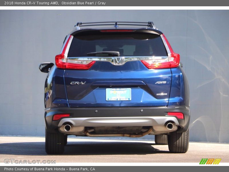 Obsidian Blue Pearl / Gray 2018 Honda CR-V Touring AWD