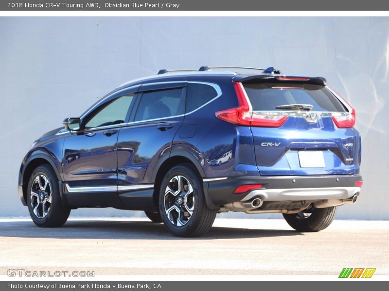 Obsidian Blue Pearl / Gray 2018 Honda CR-V Touring AWD