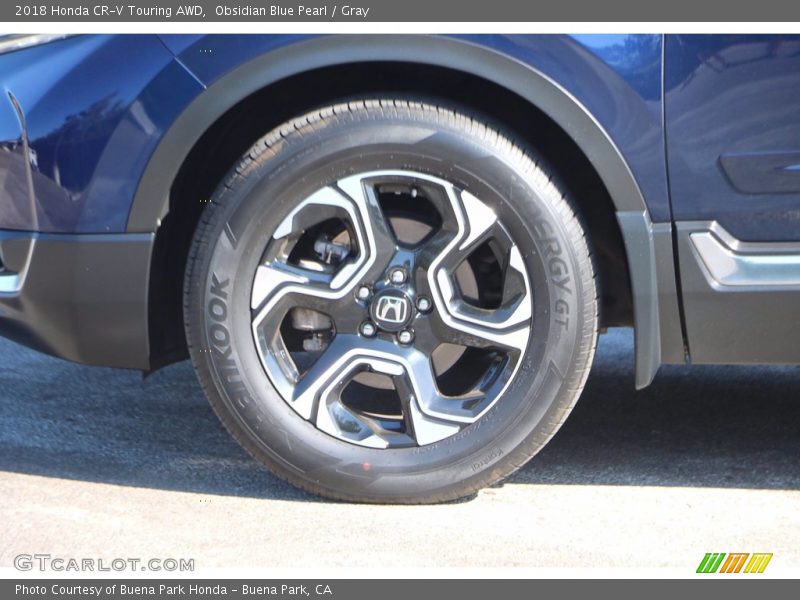 Obsidian Blue Pearl / Gray 2018 Honda CR-V Touring AWD