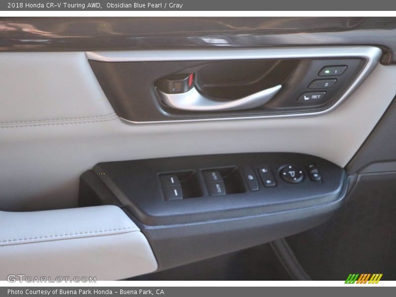 Obsidian Blue Pearl / Gray 2018 Honda CR-V Touring AWD