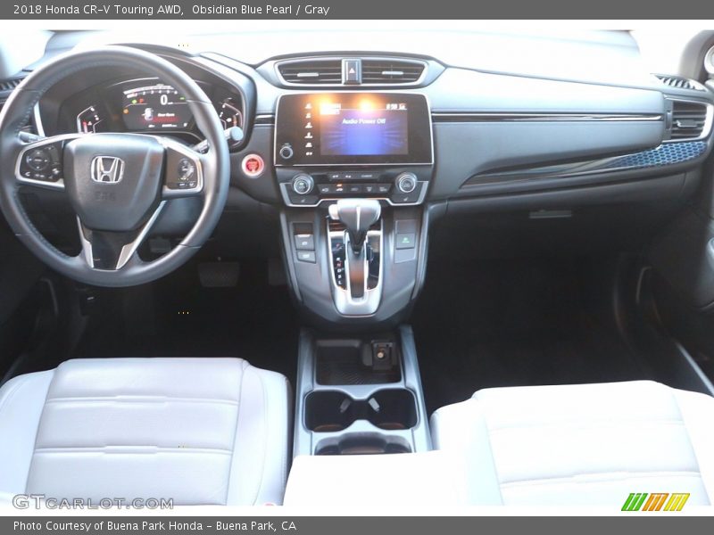 Obsidian Blue Pearl / Gray 2018 Honda CR-V Touring AWD
