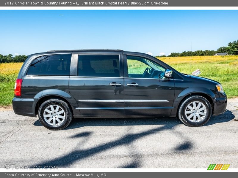Brilliant Black Crystal Pearl / Black/Light Graystone 2012 Chrysler Town & Country Touring - L