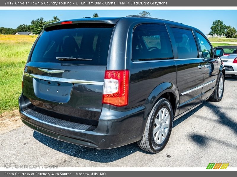 Brilliant Black Crystal Pearl / Black/Light Graystone 2012 Chrysler Town & Country Touring - L
